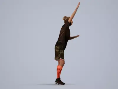 00484Elsje004 - Adult Caucasian woman exercising in athletic 3D model