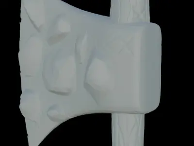 Axe weapon with crystals high-poly Free 3D model