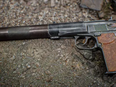 PB Makarov Pistol Low-poly 3D model