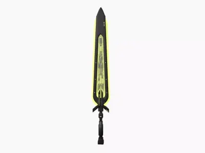 SciFi Sword B05 Black Yellow - Sci Fi Weapon Design Low-poly 3D model