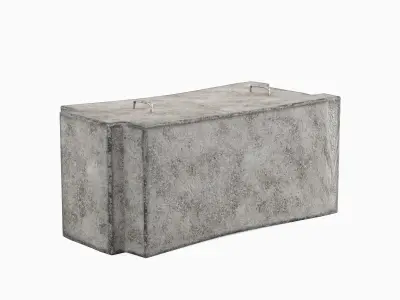 Concrete Traffic Barrier 03 Low-poly 3D model