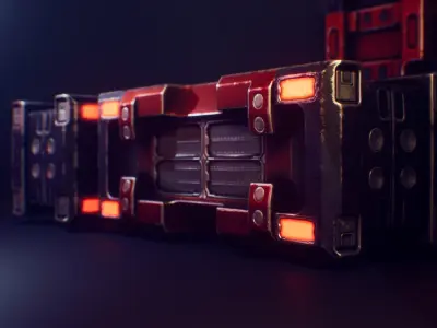 PBR SCI-FI Battery Low-poly 3D model