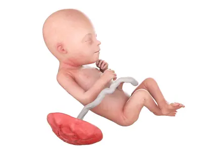 Fetus Week 22 Animated 3D model