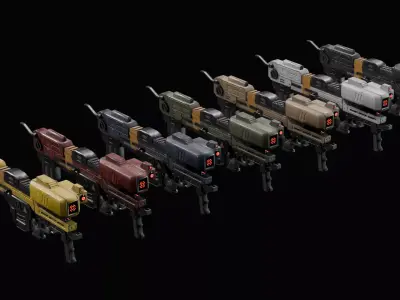 SPARTAC Laser Shoulder Mounted Weapon Bundle 3D model