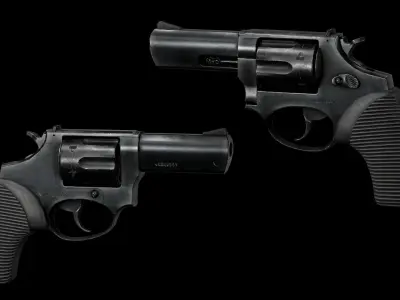 GAME READY TAURUS REVOLVER PBR RIGGED Low-poly 3D model