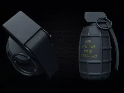 DM51 Hand Grenade Low-poly 3D model