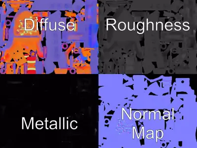 Vibrant Pirate Ship model pack Low-poly 3D model