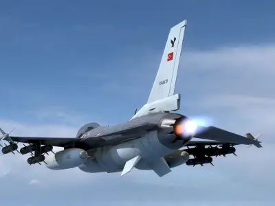 F16C Turkey Low-poly 3D model