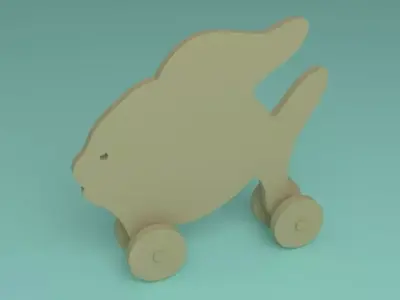 toy wooden golden fish 2d 3D model