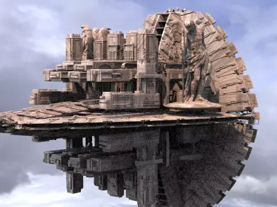 Mayan Xaman Ek Dreadnaught city 3D model
