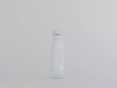 Bottle 3D Model with Yellow Cap Clean Product  Low-poly 3D model