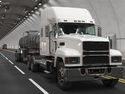 2025 Highway Truck and Tanker Trailer 3D model