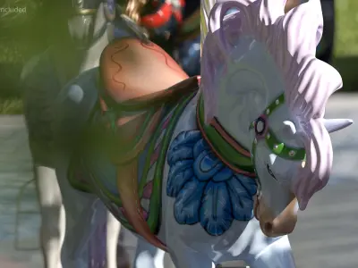 Carousel Galloping Horse Blush 3D model