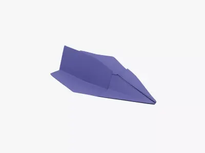 Paper Plane Violet Low-poly 3D model