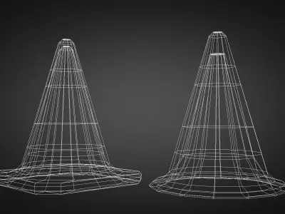 Traffic Cones Low-poly 3D model