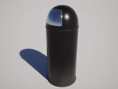  Trash Push Can Low-poly 3D model