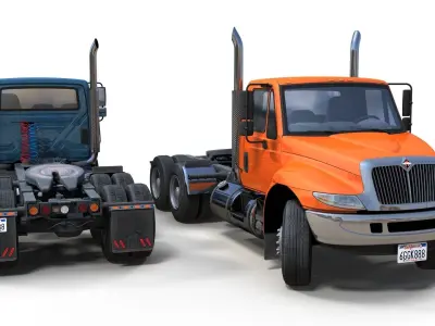 Industrial International Durastar semitruck Low-poly 3D model