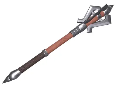 Medieval mace Low-poly 3D model 11