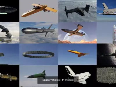 Space vehicles 3D Model Pack