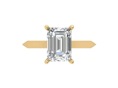 Emerald Engagement-ring 3D print model