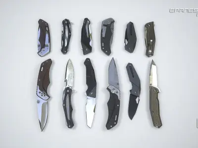 PBR Knife pack 2  Low-poly 3D model