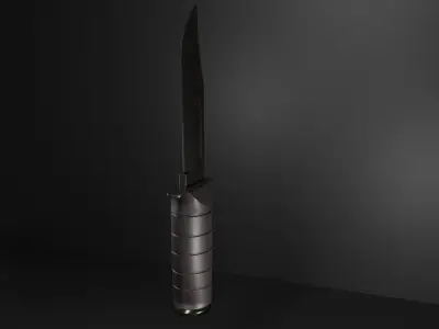short hunting knife 3D model