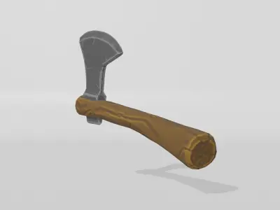 Stylized Axe Low-poly 3D model 9