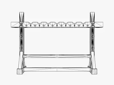 Medieval Weapon Rack Low-poly 3D model purchase