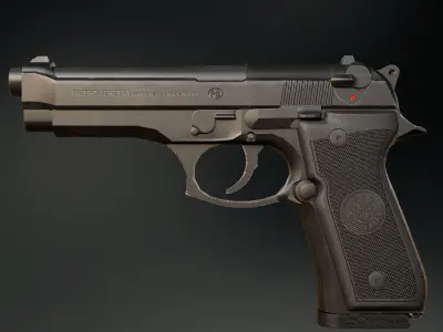Beretta 92FS  Low-poly 3D model