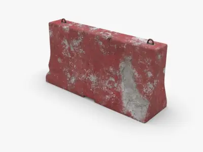 Roadwork concrete block Low-poly 3D model