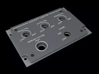 EMBRAER E1 OVERHEAD - COCKPIT LIGHTS PANEL 3D print model