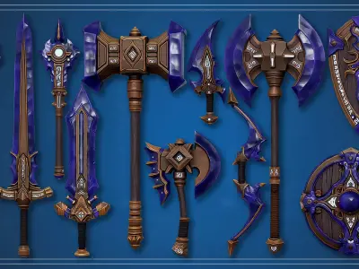 Prototype Stylized Weapon Pack V1 Low-poly 3D model