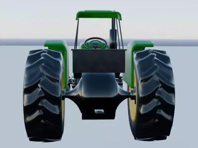 Classic Farm Tractor 3D Model Low Poly Agricultural Vehicle Low-poly 3D model