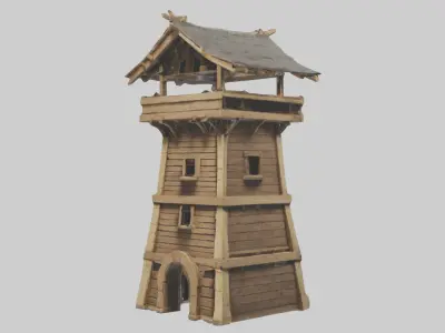 Siegetower Model Low-poly 3D model