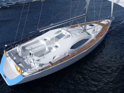 Sailboat - Yacht Low-poly 3D model