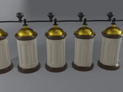 Italian Coffee Grinder LOD Low-poly 3D model