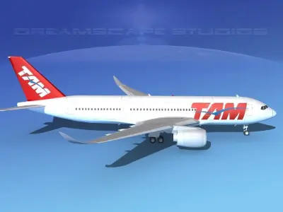 Airbus A350-800 TAM 3D model