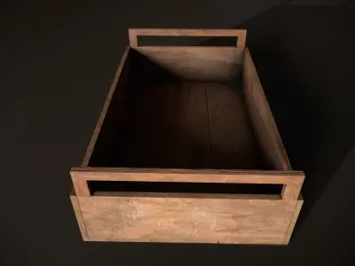 Wooden Crate-4 Low-poly 3D model