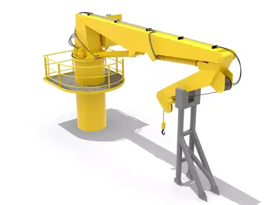 Ship Deck Crane 3T 3D model