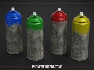 Spray Can Pack - Game Ready Urban Prop with 4K Textures Low-poly 3D model