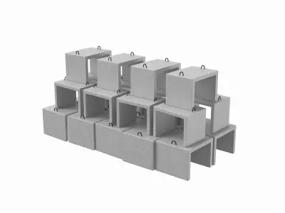 Stack Of Concrete Blocks 3D model purchase