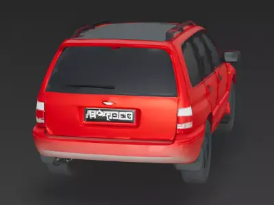 Red Family SUV 3D Model 3d model Low-poly 3D model