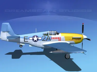 North American P-51B Lady Liberty 3D model