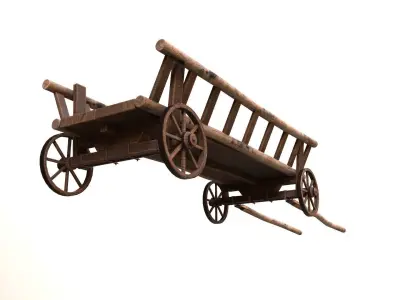 Horse Cart Low-poly 3D model Low-poly 3D model