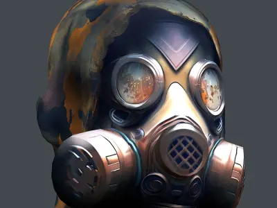 Gas mask helmet 3d model military combat Low-poly  Low-poly 3D model shop