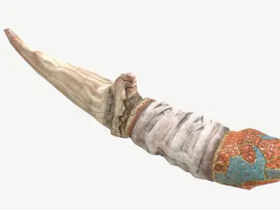 Bone Dagger Low-poly 3D model