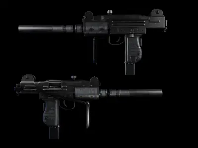 IMI Uzi SMG Low-poly 3D model