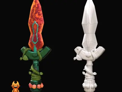 fantasy Swords for low poly games  Low-poly 3D model