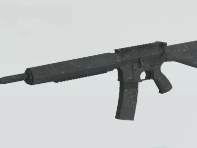 Low Poly Game Ready 3D model rifle Low-poly 3D model