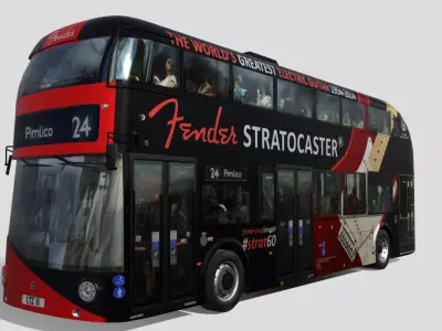Wrightbus Routemaster STRATOCASTER GUITAR livery Low-poly 3D model